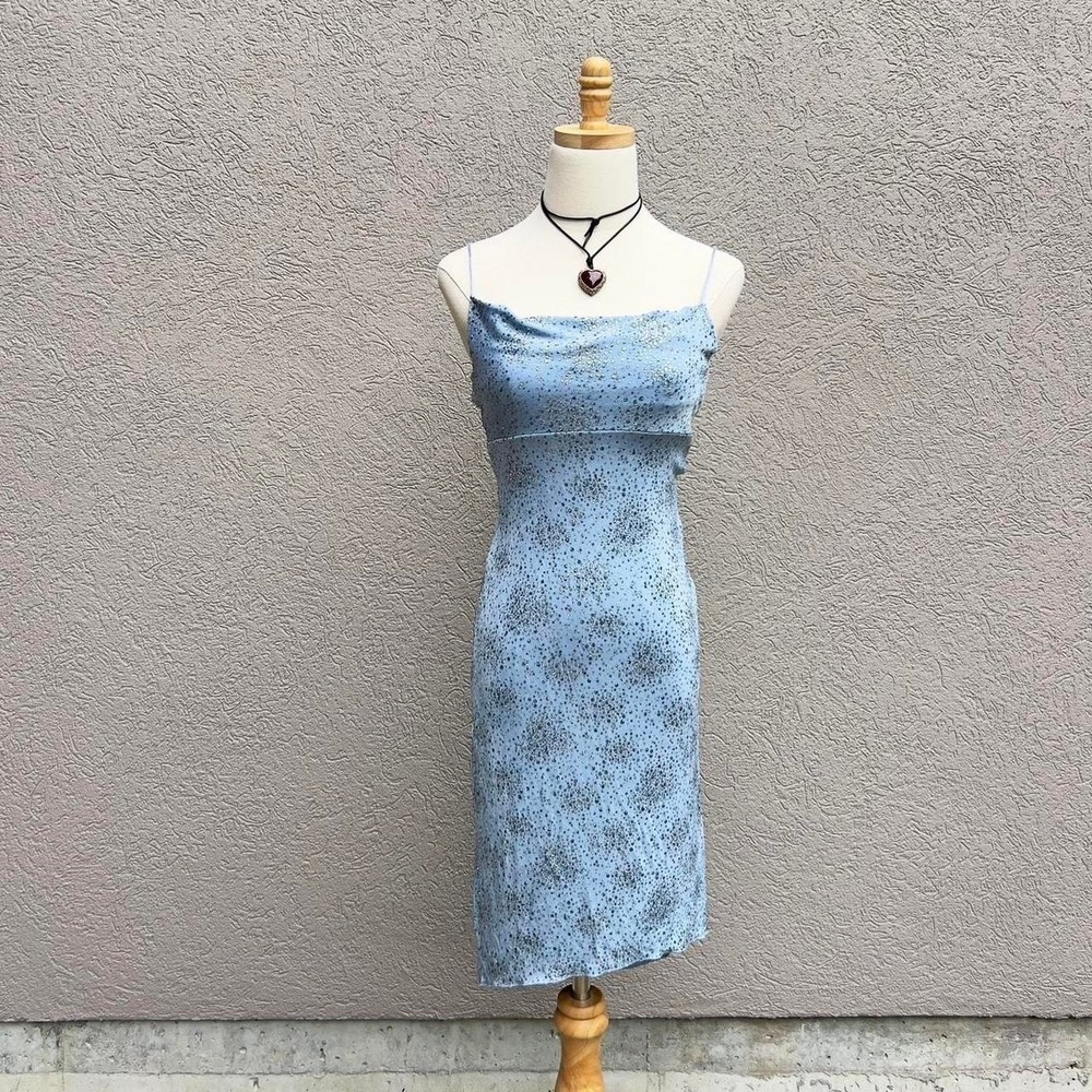 Vintage Y2K Wet Seal Blue Sparkly Dress Size Small Fairy Glam Party